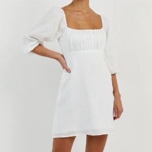 DISSH White Linen Mini Dress Size US 4